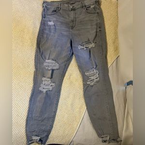 American eagle next level stretch, ripped skinny, jeans, gray,